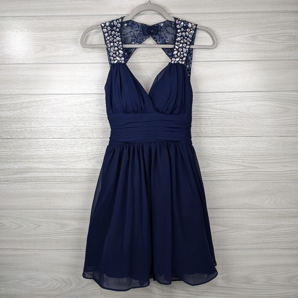 Dresses & Skirts - Embellished Navy Dress